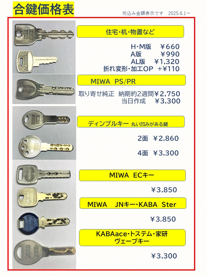 価格表　住宅